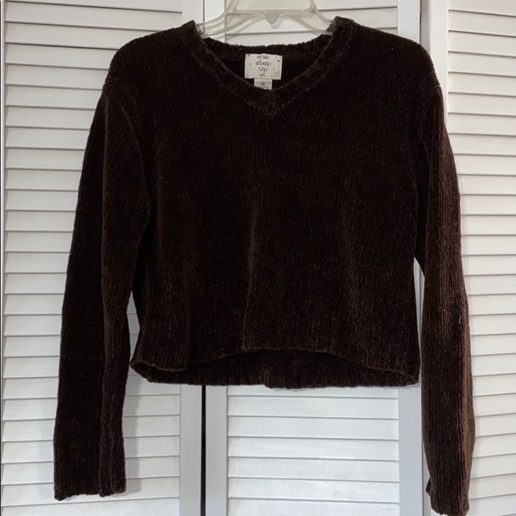 One Step Up CHENILLE Cropped Sweater S - Picture 3 of 11